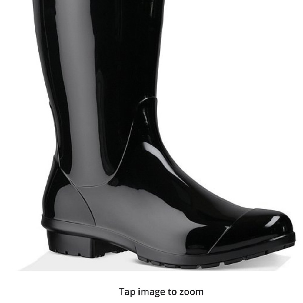 UGG® Women's Shaye Rubber Shearling Lined Sole, Glossed Waterproof Rain Boots - Picture 3 of 3